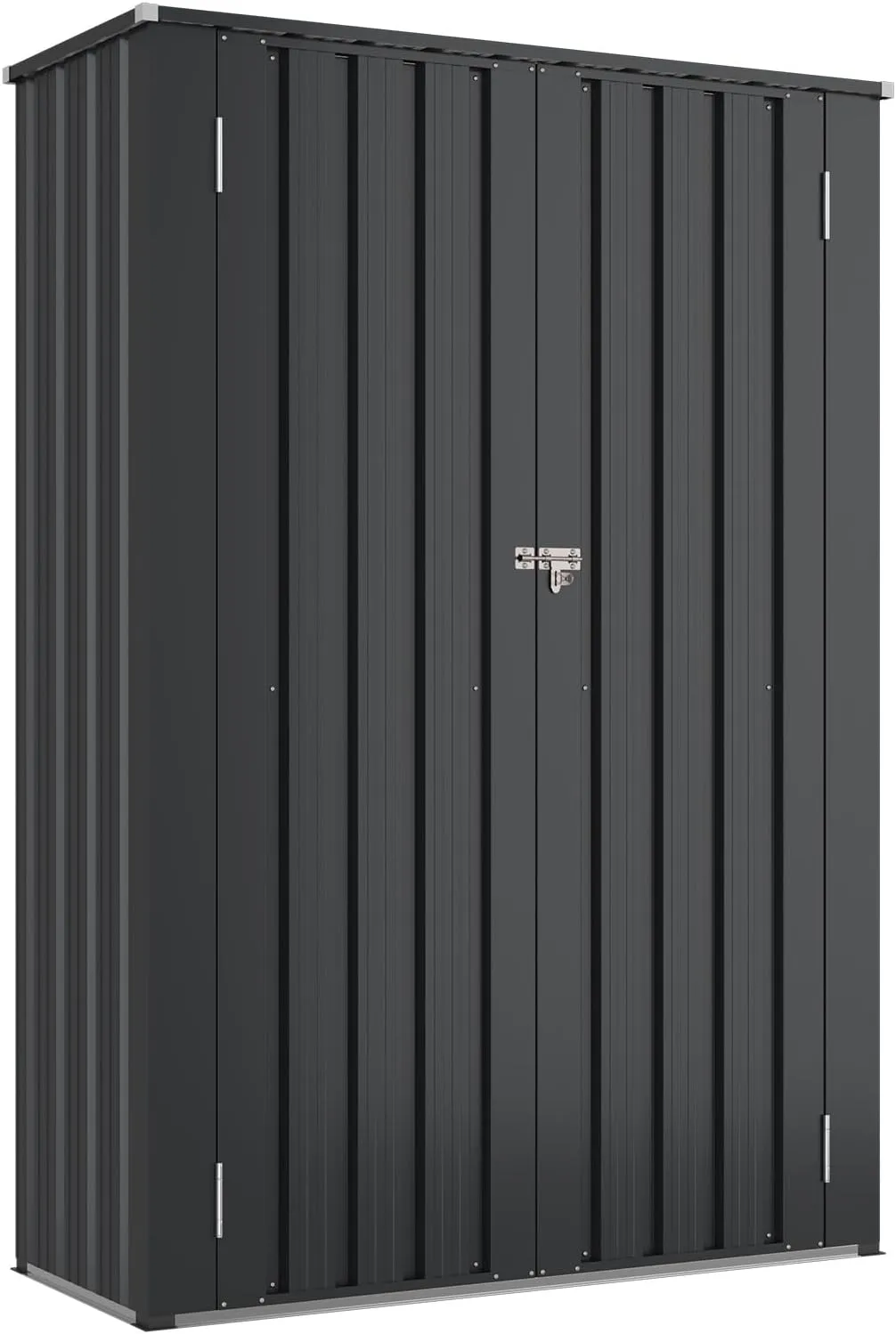 Aoxun 32 Cu.Ft Outdoor Storage Cabinet 68" H Metal Vertical Shed with 2 Adjustable Shelves Outdoor Waterproof Tall Cabinet for Garden, Garage, Porch (Black)
