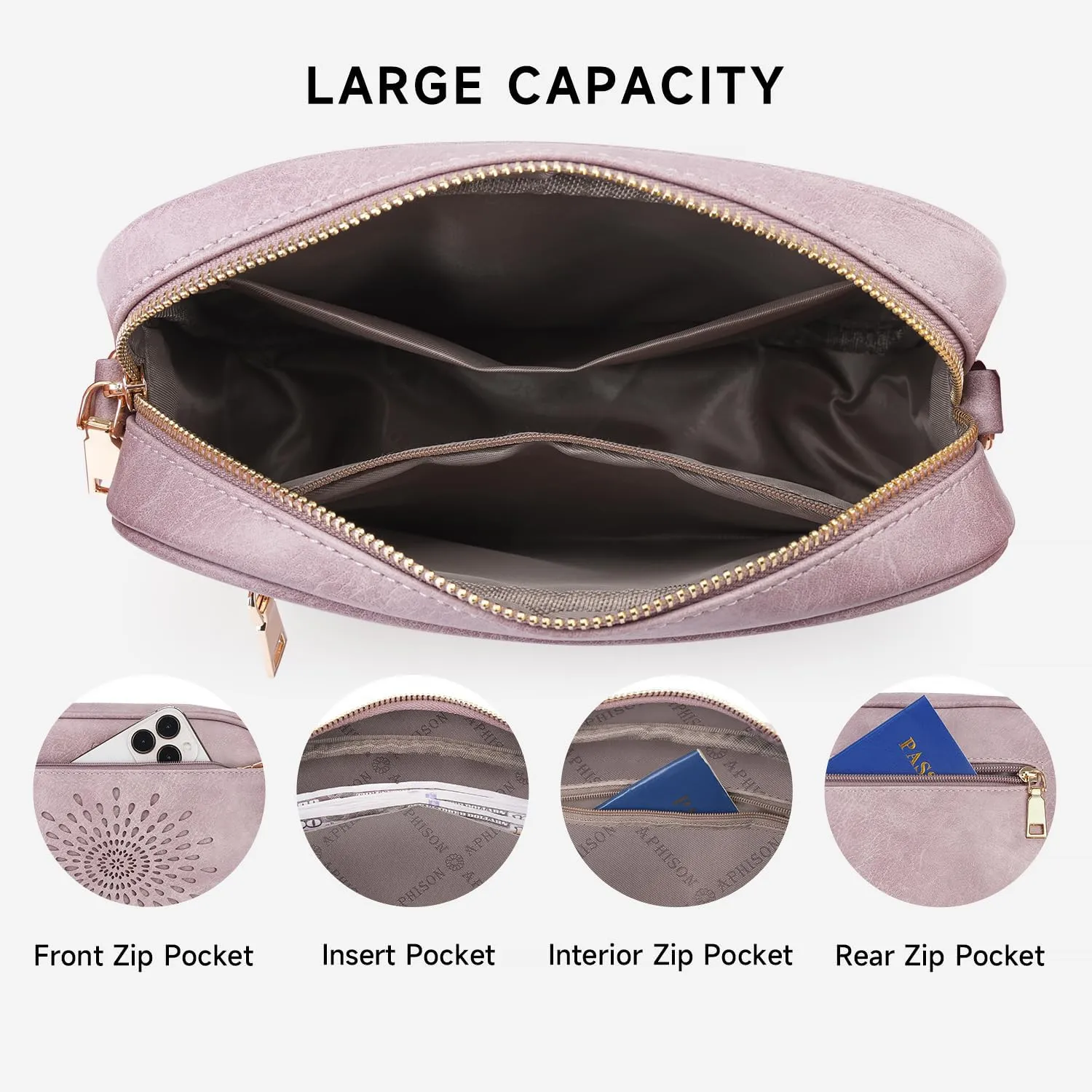 APHISON Quilted Crossbody Bags for Women Trendy,Vegan Leather Small Crossbody Purses Shoulder Handbags with Adjustable Strap
