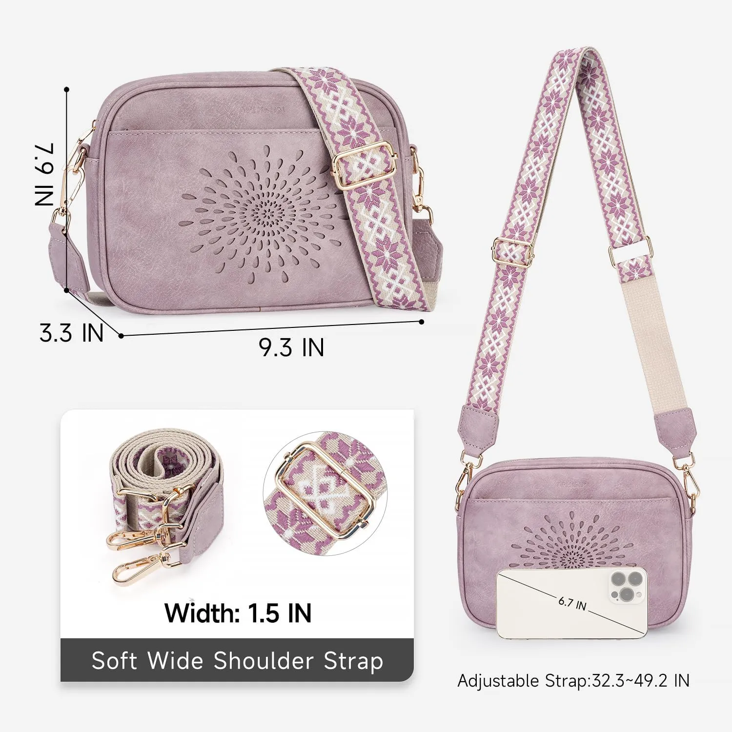 APHISON Quilted Crossbody Bags for Women Trendy,Vegan Leather Small Crossbody Purses Shoulder Handbags with Adjustable Strap