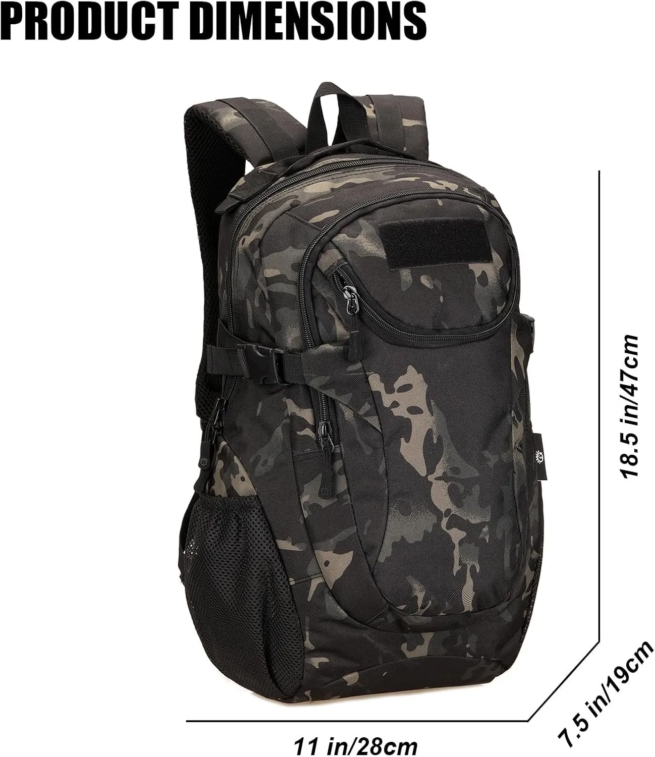 ArcEnCiel Motorcycle Backpack Tactical Military Bag for Outdoor Hiking Camping Trekking - Rain Cover Patch Included
