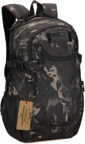 ArcEnCiel Motorcycle Backpack Tactical Military Bag for Outdoor Hiking Camping Trekking - Rain Cover Patch Included