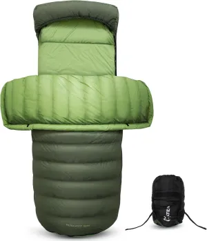 ATEPA Down Sleeping Bag, Recycled 650FP 0 Degree 40 Degree 4 Season Summer & Winter Compact Rectangle Lightweight Waterproof Wearable Sleeping Bag with Compression Sack for Camping Backpacking Hiking
