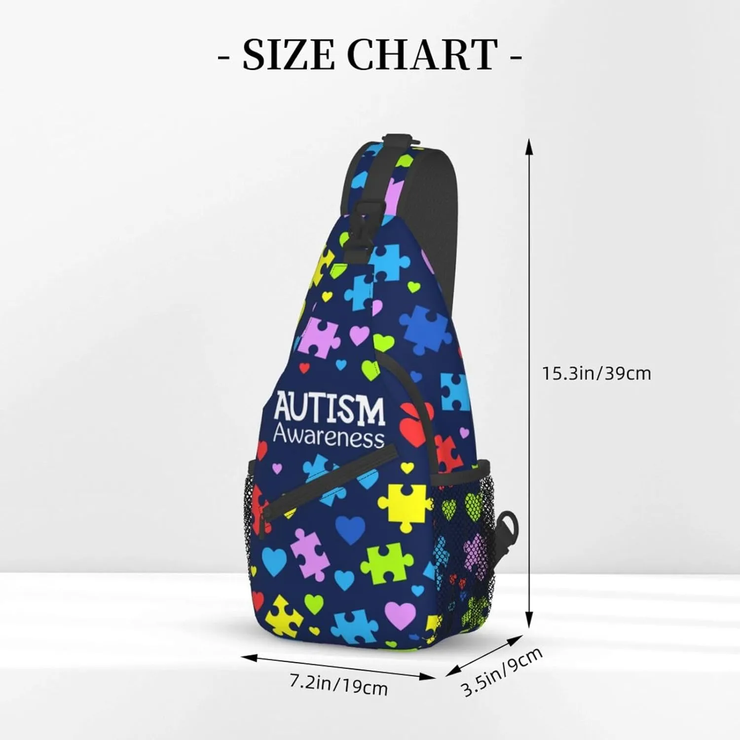 Autism Awareness Sling Bag,Multipurpose Crossbody Backpack Shoulder Chest Bag for Women Men Travel Hiking Daypack