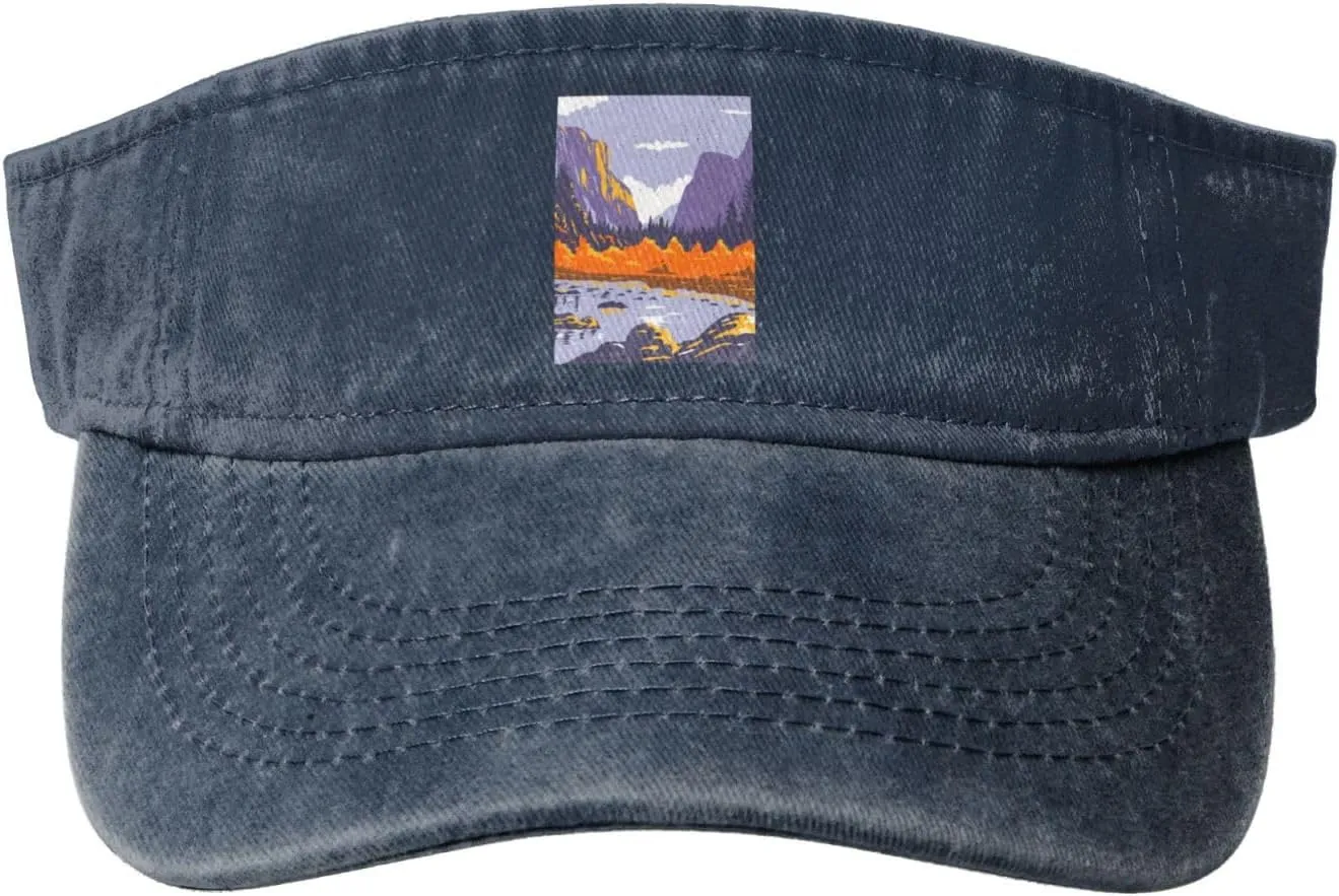 Autumn in Yosemite National Park Sun Visor Hats Cotton Adjustable Sports Empty Top Baseball Cap for Women Men Golf Cap