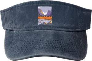 Autumn in Yosemite National Park Sun Visor Hats Cotton Adjustable Sports Empty Top Baseball Cap for Women Men Golf Cap