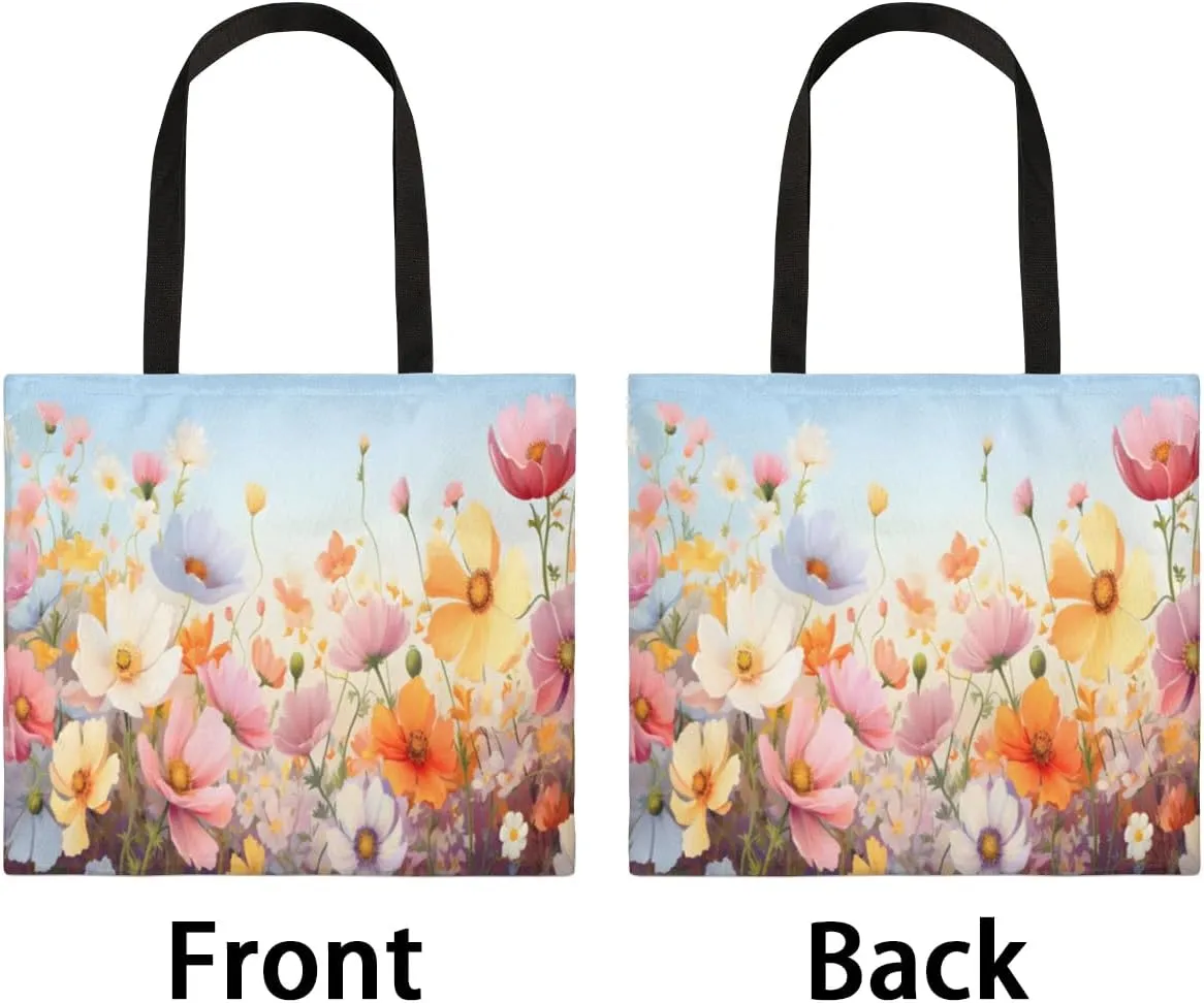 Autumn Park Trees Fall Foliages Canvas Tote Bag for Women Men Stylish Tote Handbag Shoulder Bag Reusable Grocery Bag