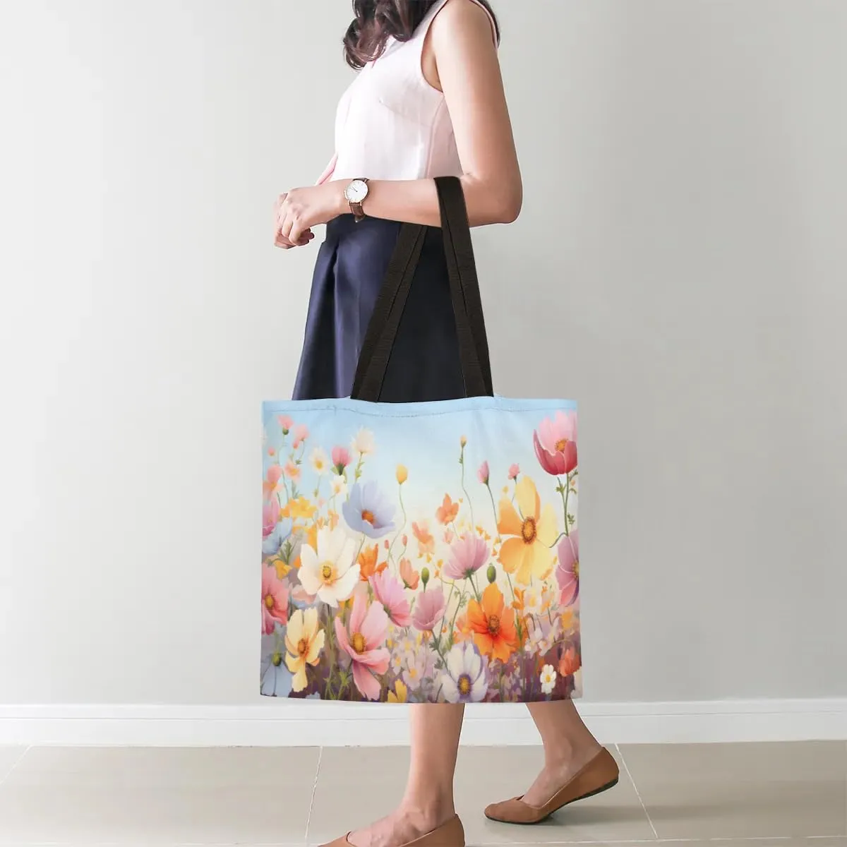 Autumn Park Trees Fall Foliages Canvas Tote Bag for Women Men Stylish Tote Handbag Shoulder Bag Reusable Grocery Bag
