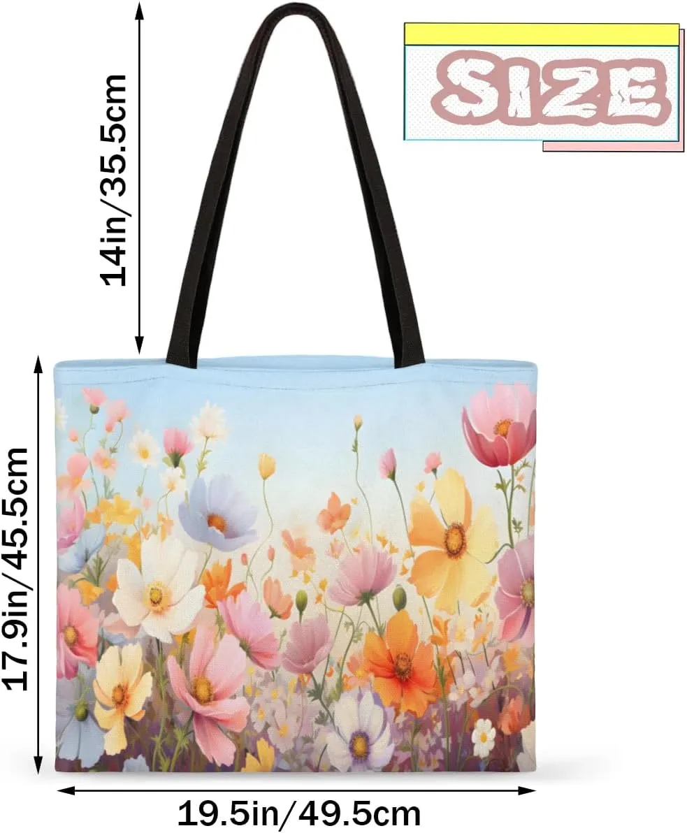 Autumn Park Trees Fall Foliages Canvas Tote Bag for Women Men Stylish Tote Handbag Shoulder Bag Reusable Grocery Bag