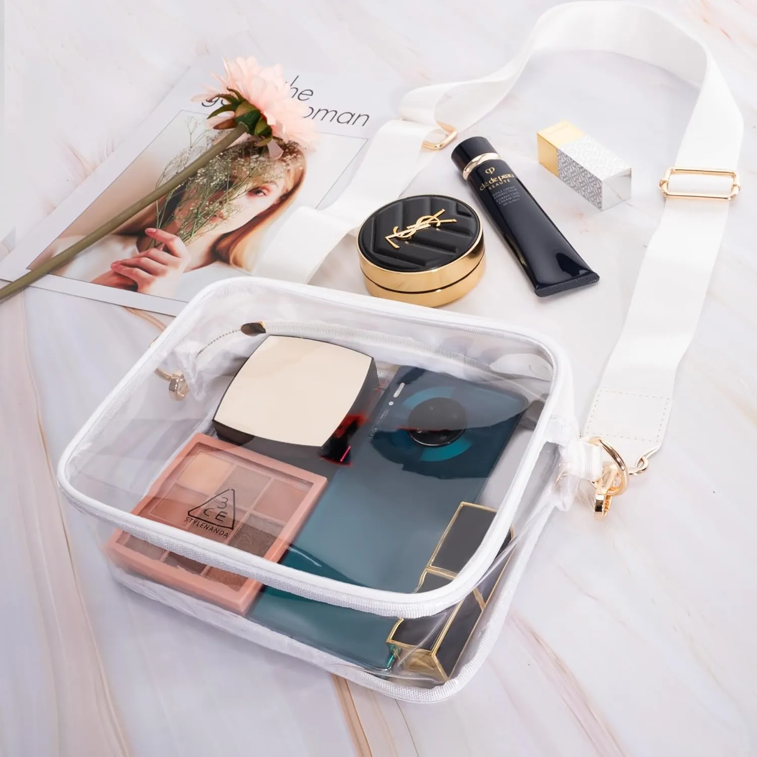 Aveniee Clear Bag Stadium Approved, Clear Purses for Women, Crossbody Bag for Concerts with Adjustable Strap
