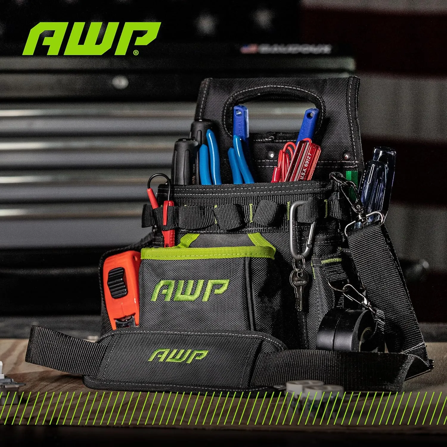 AWP Tool Pouch, Electrician Tool Pouch, Premium, Professional Multi-Pocket Organizer