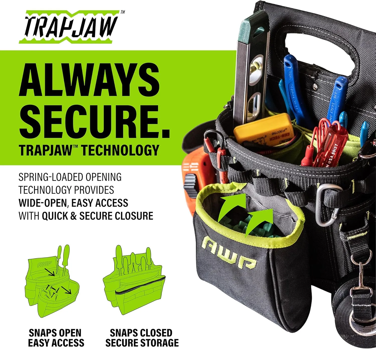 AWP Tool Pouch, Electrician Tool Pouch, Premium, Professional Multi-Pocket Organizer