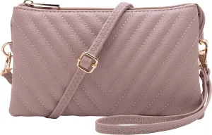 B BRENTANO Vegan Leather Multi-Pocket Crossbody Purse/Clutch with Card Slots, Removable Wristlet & Adjustable Shoulder Strap