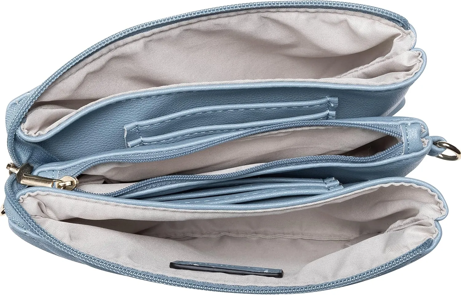 B BRENTANO Vegan Leather Multi-Pocket Crossbody Purse/Clutch with Card Slots, Removable Wristlet & Adjustable Shoulder Strap