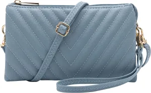 B BRENTANO Vegan Leather Multi-Pocket Crossbody Purse/Clutch with Card Slots, Removable Wristlet & Adjustable Shoulder Strap