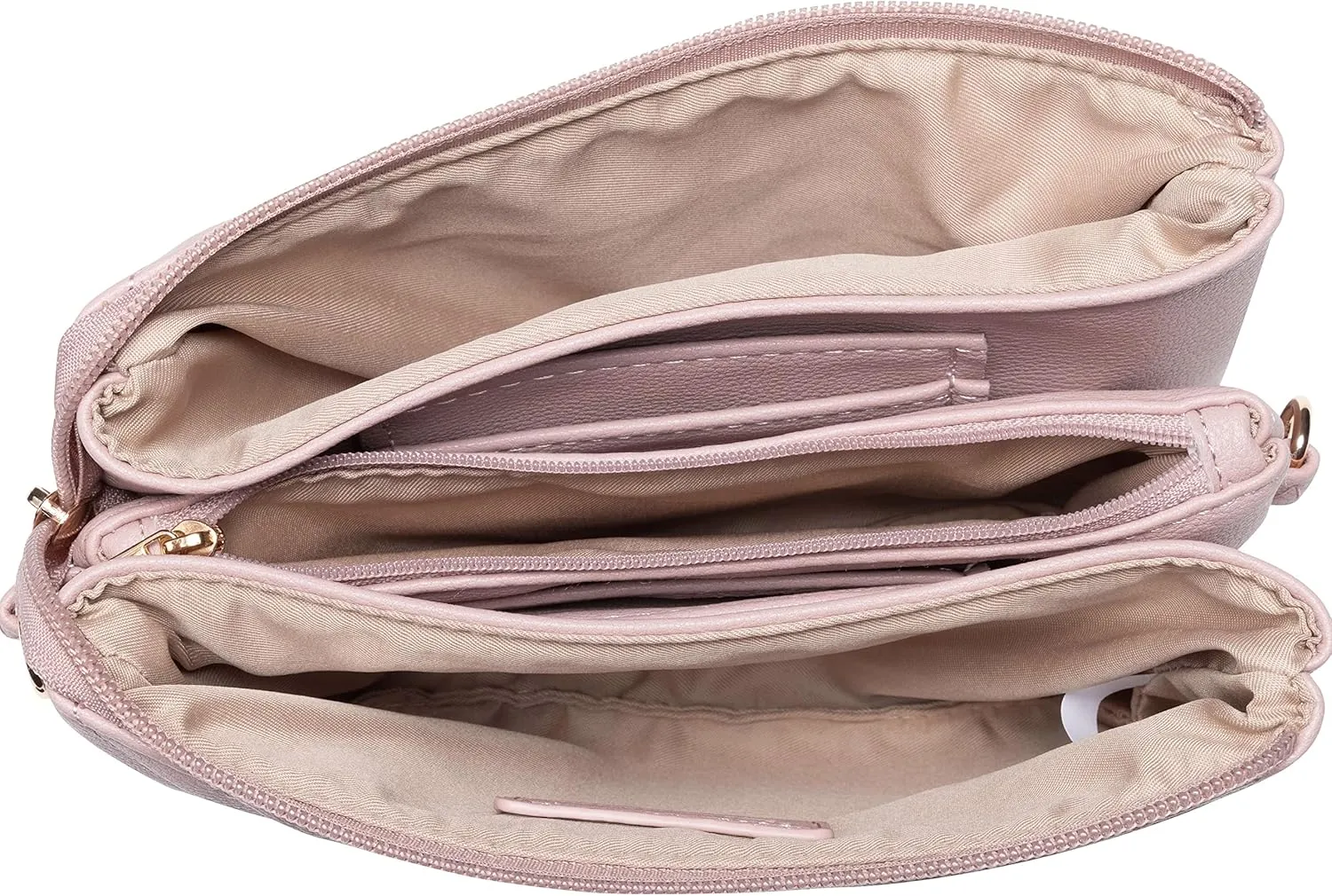 B BRENTANO Vegan Leather Multi-Pocket Crossbody Purse/Clutch with Card Slots, Removable Wristlet & Adjustable Shoulder Strap