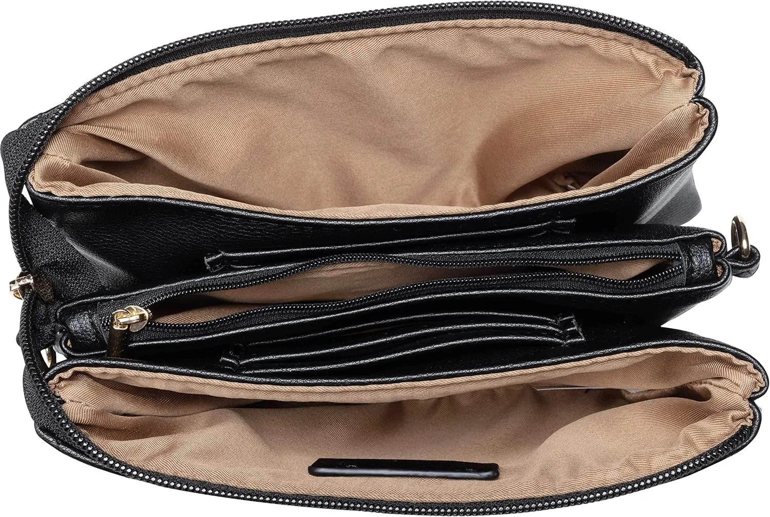 B BRENTANO Vegan Leather Multi-Pocket Crossbody Purse/Clutch with Card Slots, Removable Wristlet & Adjustable Shoulder Strap