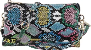 B BRENTANO Vegan Leather Multi-Pocket Crossbody Purse/Clutch with Card Slots, Removable Wristlet & Adjustable Shoulder Strap