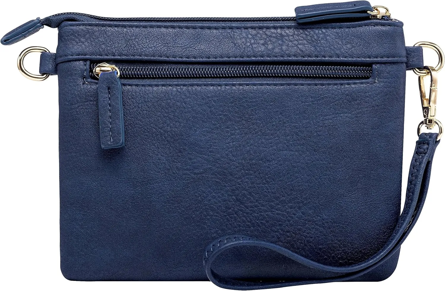 B BRENTANO Vegan Mini Multi-Zipper Crossbody Handbag Purse with Tassel Accents