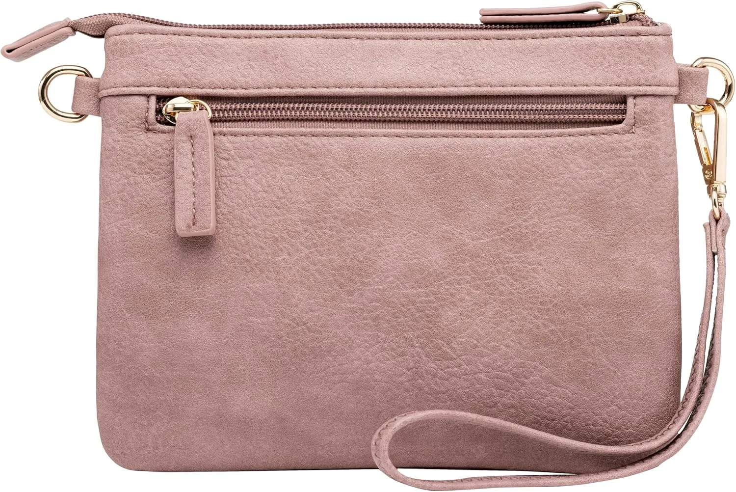 B BRENTANO Vegan Mini Multi-Zipper Crossbody Handbag Purse with Tassel Accents