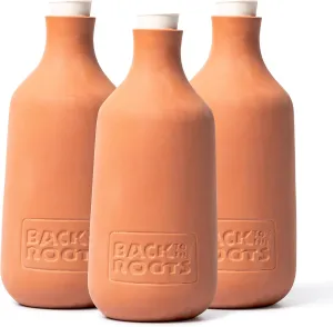 Back to the Roots Self-Watering Terracotta Olla Pot (Pack of 3), 700mL Provides 1 Week of Precision Watering