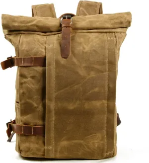 Backpack Canvas Daypack Retro Travel Bag Outdoor Backpack, Brown, One Size