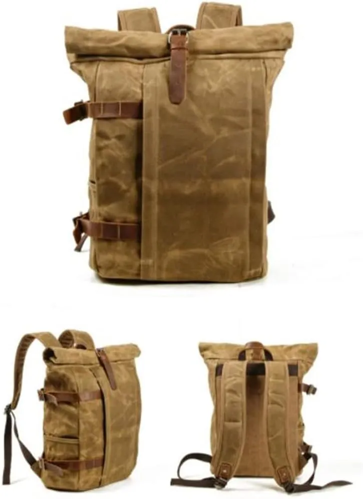 Backpack Canvas Daypack Retro Travel Bag Outdoor Backpack, Brown, One Size