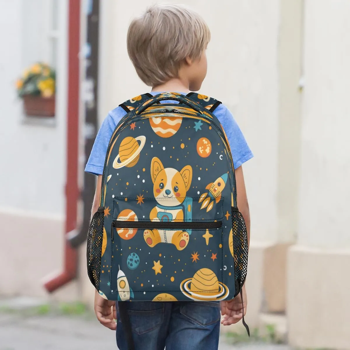Backpack for Women Men, Waterproof Animals Dogs Casual Back Pack, Lightweight Outer Space Daypack Bag for Travel Camping Work