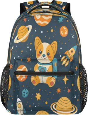 Backpack for Women Men, Waterproof Animals Dogs Casual Back Pack, Lightweight Outer Space Daypack Bag for Travel Camping Work