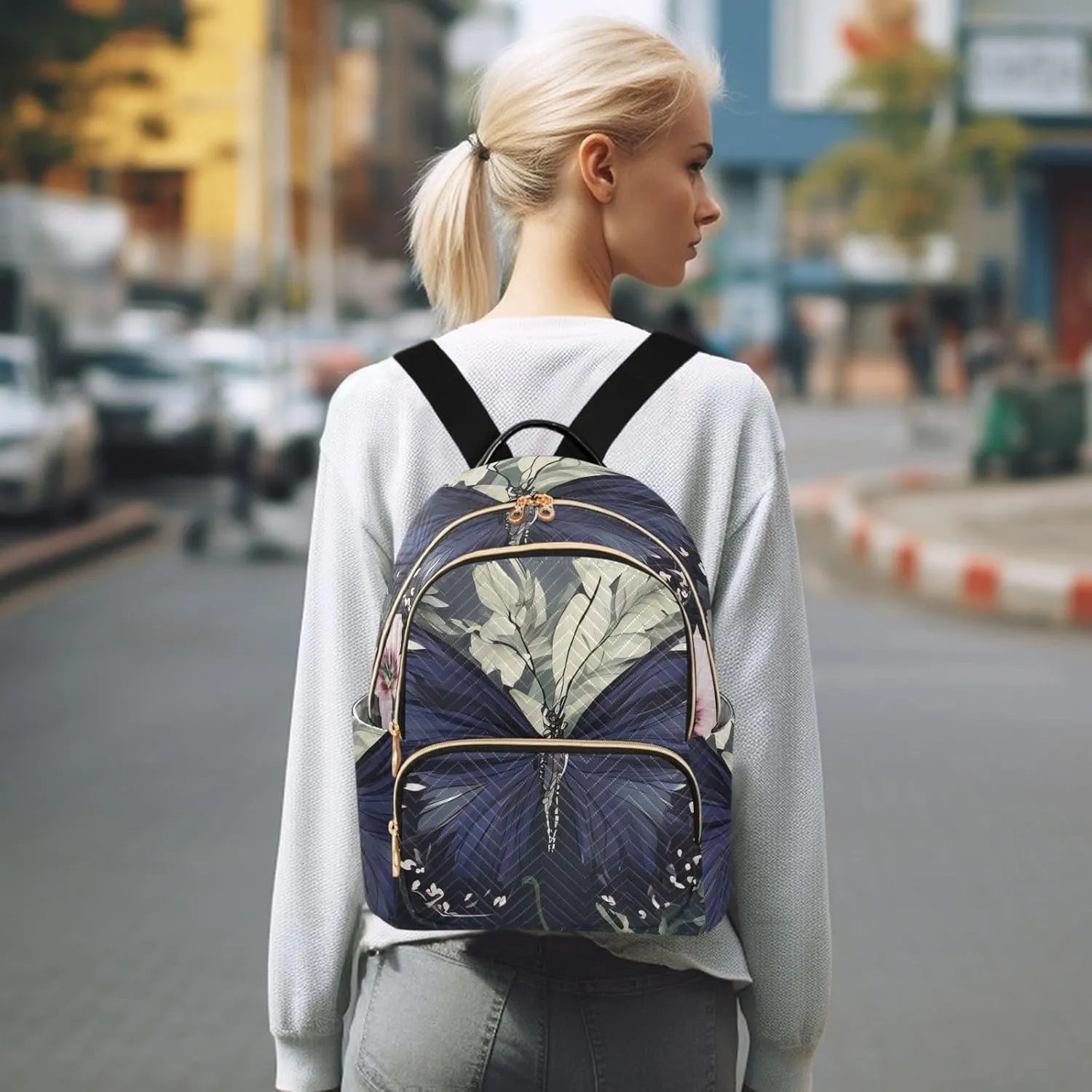 Backpack Purse for Women Funny Classic Bag Backpack Retro Fashion Large Capacity Backpack Funny Present for Women Men (Medium Pattren 5)