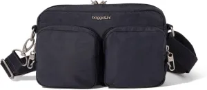 Baggallini Securtex Anti-Theft Treasure Crossbody 9"x5.5" Lightweight Travel Purse with RFID Card Slots Locking Zippers