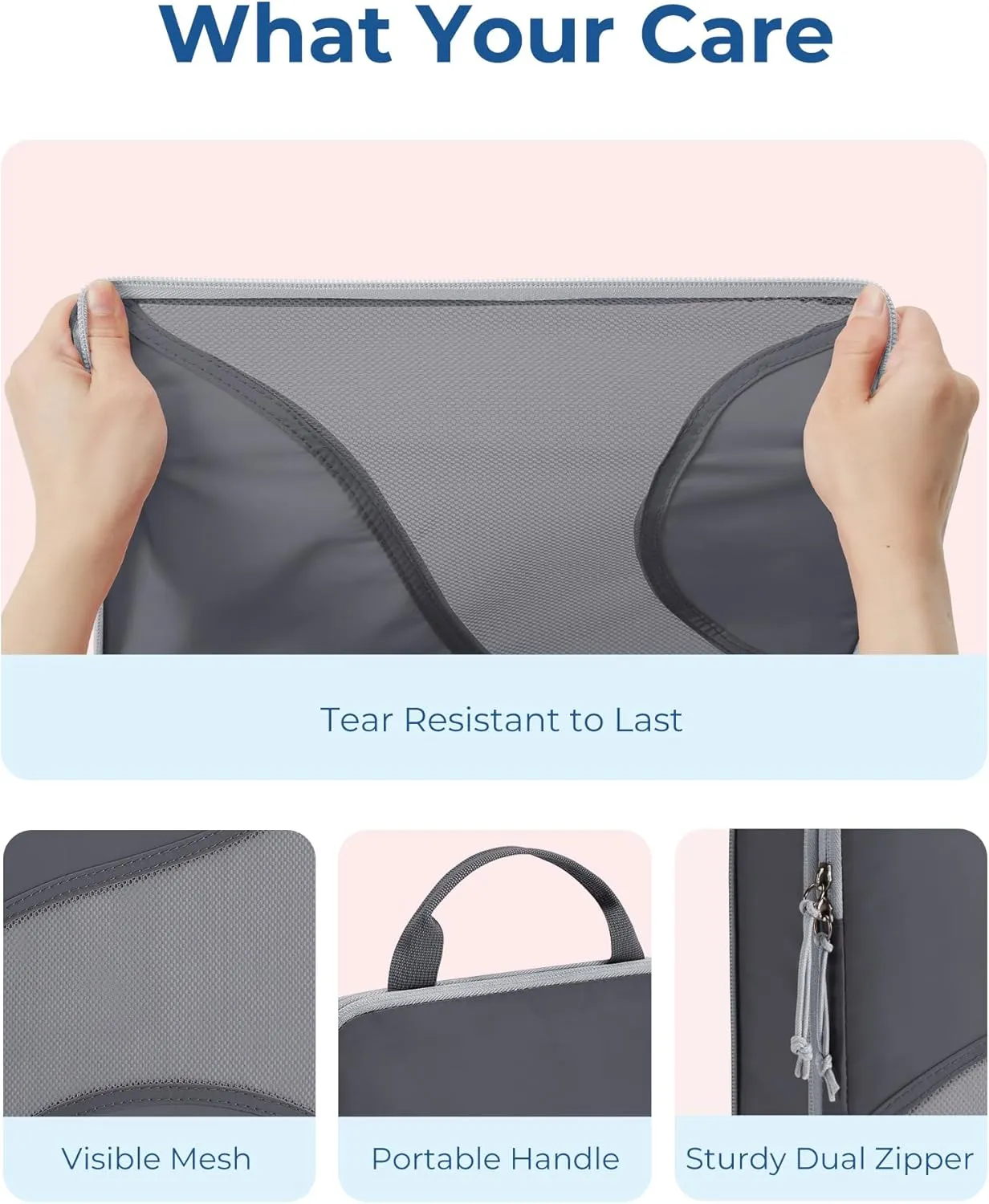 BAGSMART Compression Packing Cubes - 6 Set Travel Packing Cubes for Suitcases, Compression Suitcase Organizers with Shoe Bag
