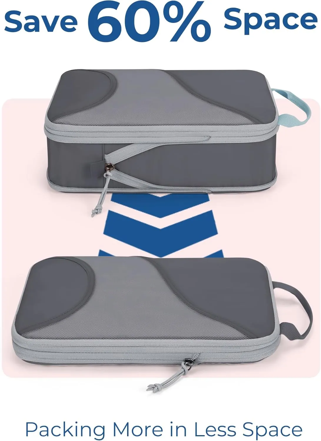BAGSMART Compression Packing Cubes - 6 Set Travel Packing Cubes for Suitcases, Compression Suitcase Organizers with Shoe Bag