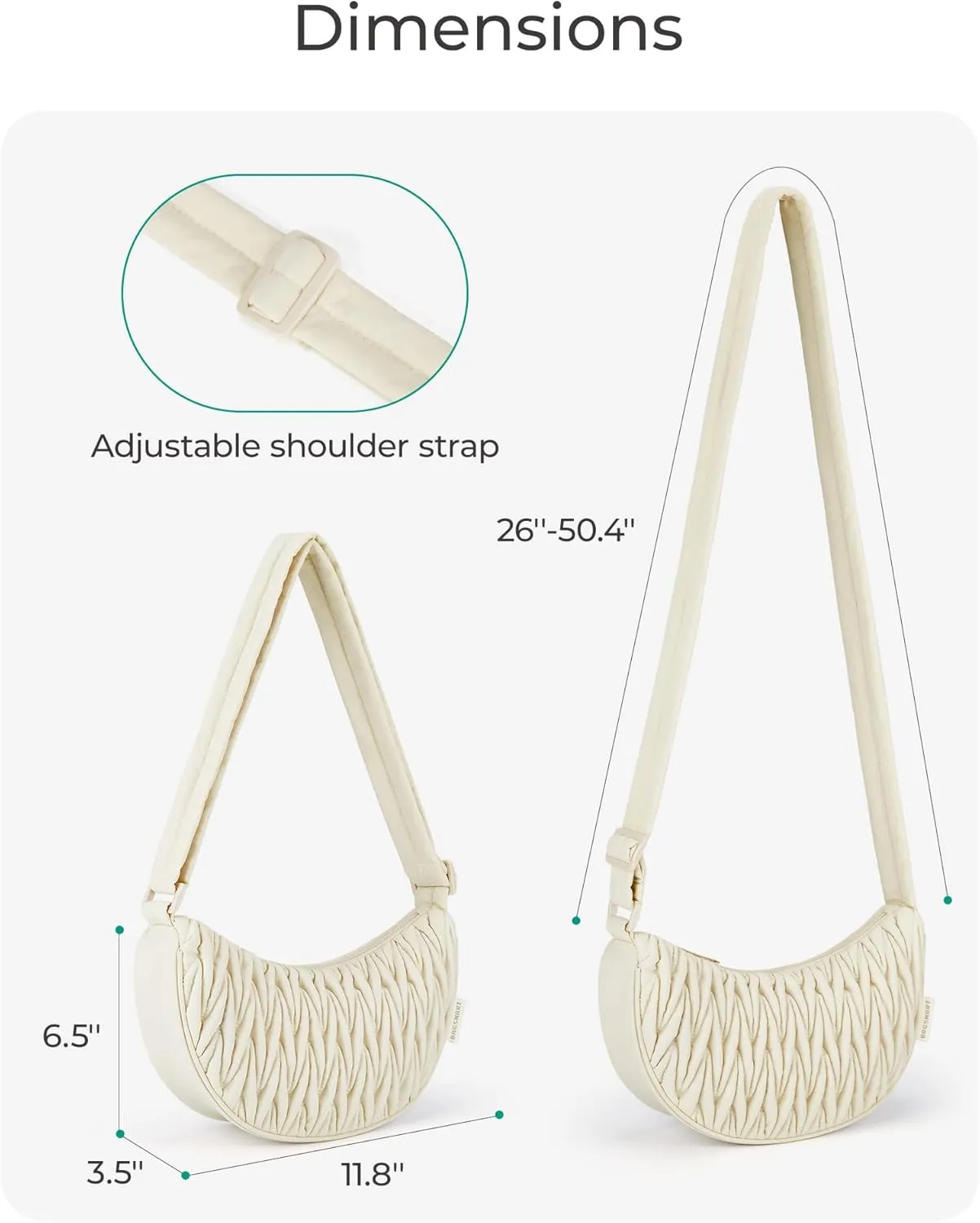 BAGSMART Nylon Crossbody Bags for Women, Quilted Crossbody Purses Crescent Shoulder Bag Hobo Handbags with Adjustable Strap