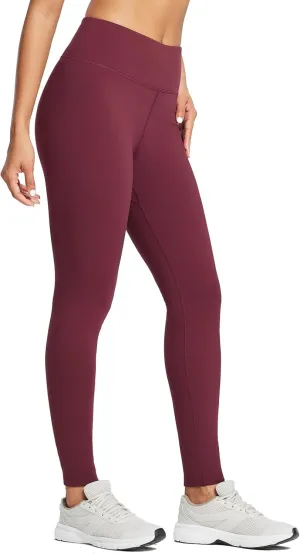 baleaf Fleece Lined Leggings for Women Water Resistant Thermal Hiking Pants Running Gear Skiing Tights Cold Weather Red Wine 3XL