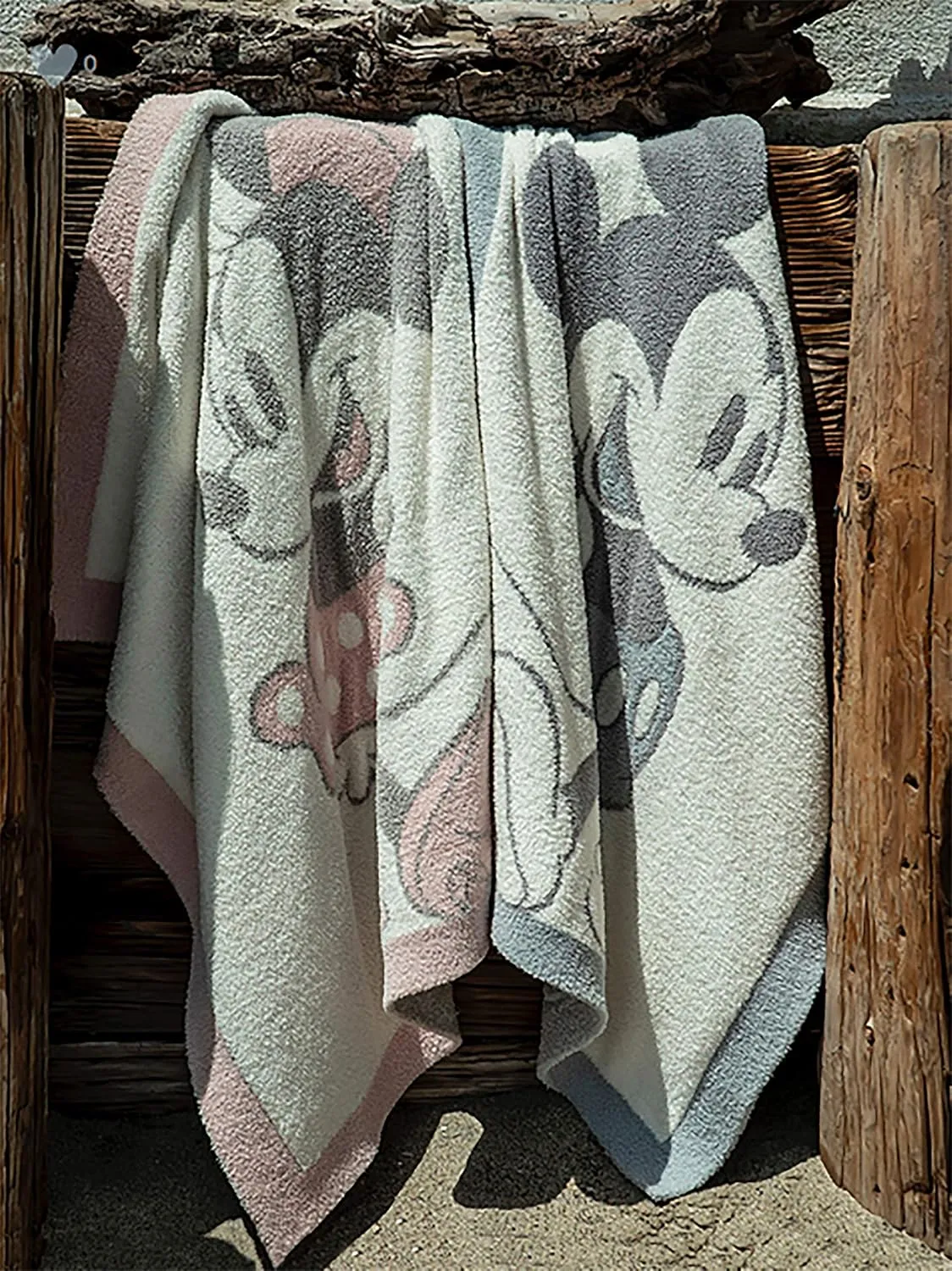 Barefoot Dreams CozyChic Vintage Mickey Mouse Baby Blanket Ocean Multi One Size