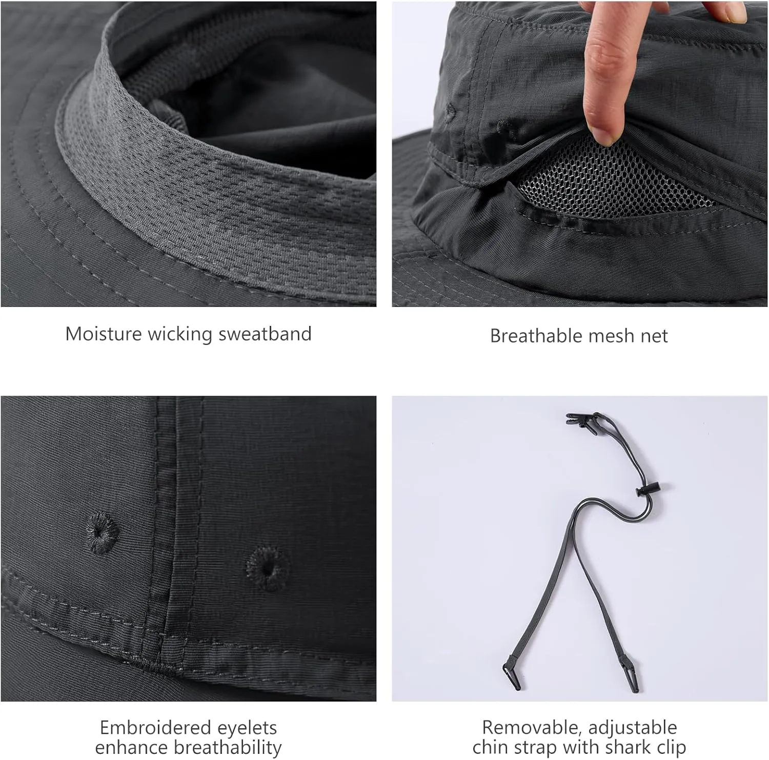 BASSDASH UPF 50  Mosquito Net Hat with Stowable Neck Flap for Men Women Outdoor Fishing Hiking Camping Gardening FH17