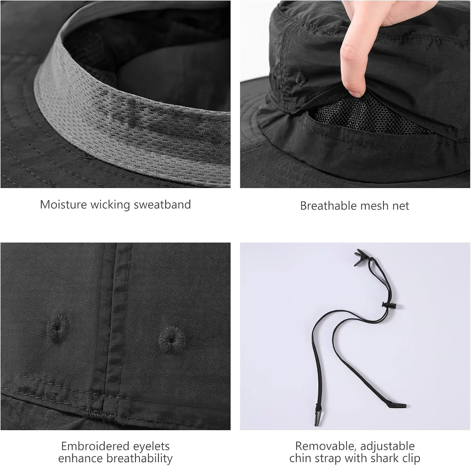 BASSDASH UPF 50  Mosquito Net Hat with Stowable Neck Flap for Men Women Outdoor Fishing Hiking Camping Gardening FH17