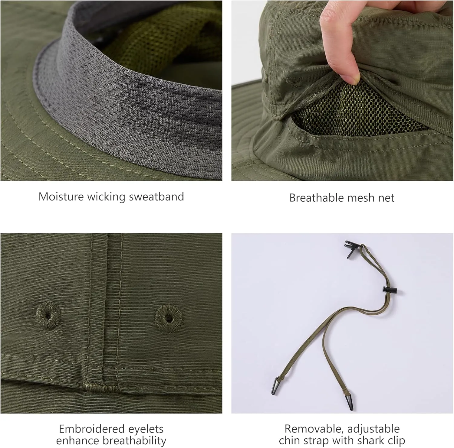 BASSDASH UPF 50  Mosquito Net Hat with Stowable Neck Flap for Men Women Outdoor Fishing Hiking Camping Gardening FH17