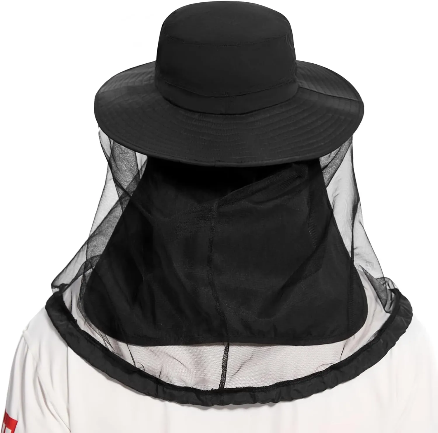 BASSDASH UPF 50  Mosquito Net Hat with Stowable Neck Flap for Men Women Outdoor Fishing Hiking Camping Gardening FH17