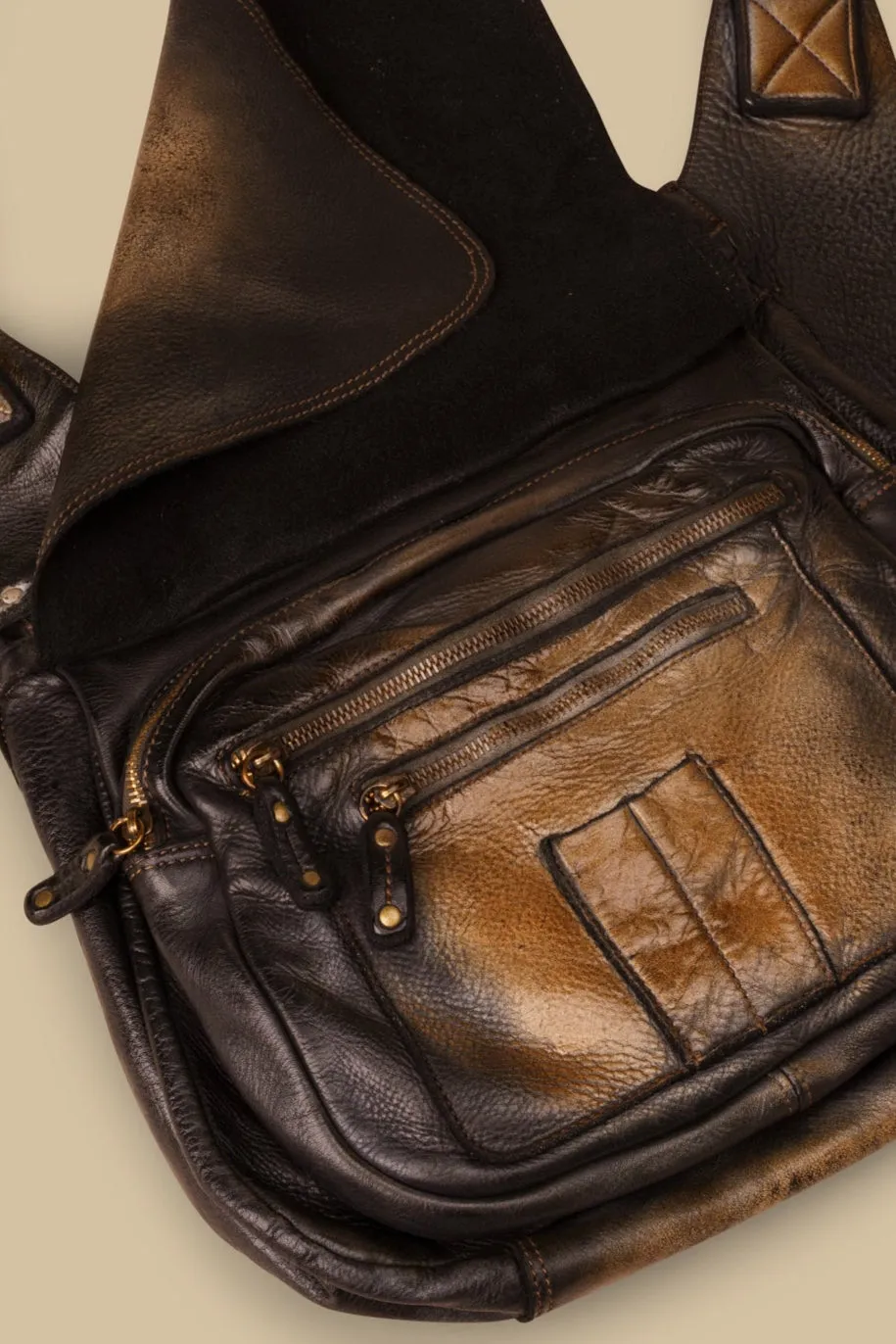 BAYSIDE84 Crossbody Saddle Bag - Black Vintage