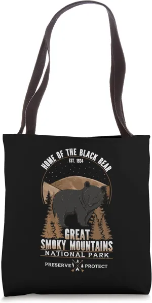 Bear Vintage National Park Tee Great Smoky Mountains Tote Bag