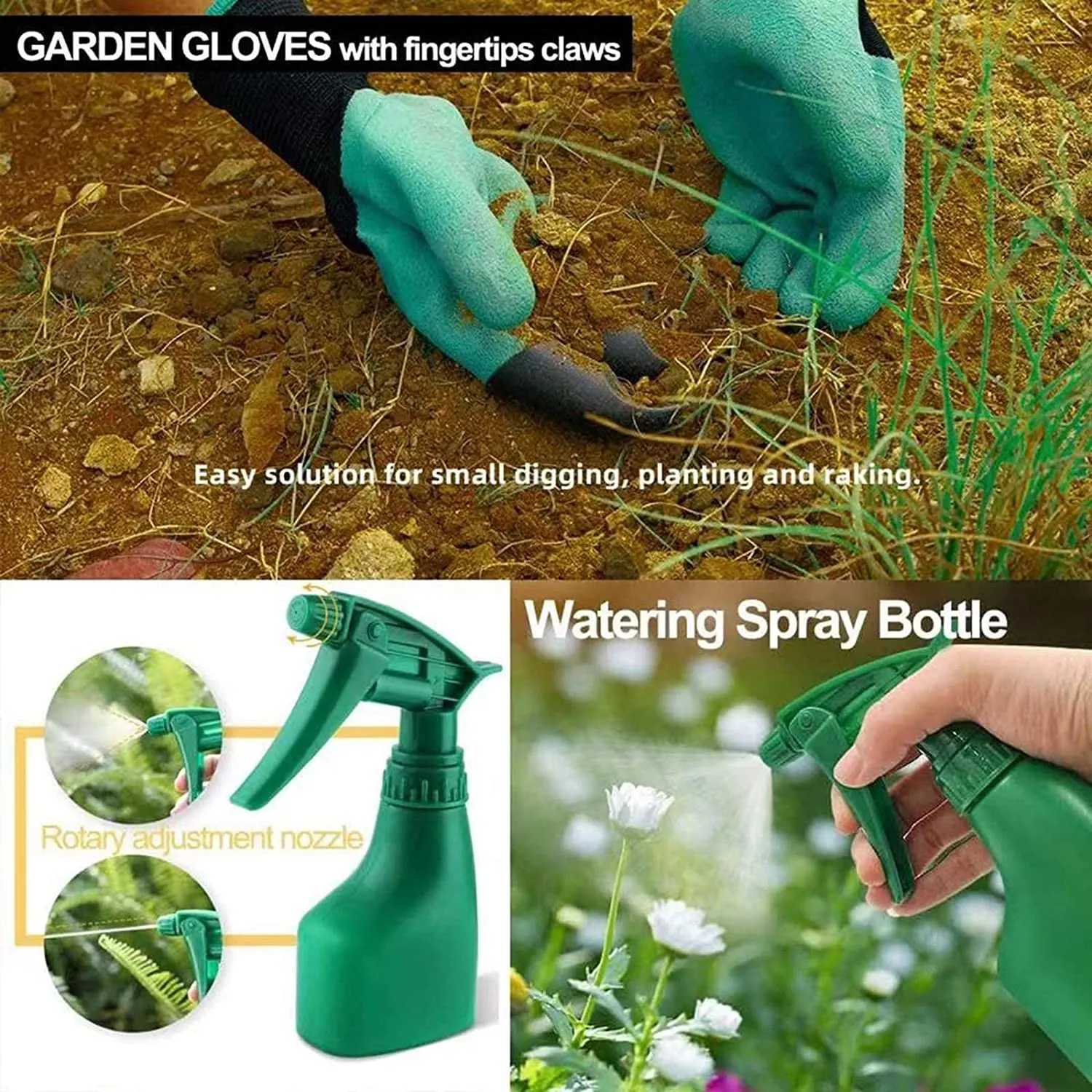 Beauty HAO Garden Tools Set,Gardening Tools for Woman Man Gardening Kit 11 Pieces,Gardening Tools for Gardening Gifts,Heavy Duty Aluminum Hand Tool,Handle Gardening Planting Tool Set with Apron,Storage Tote Bag