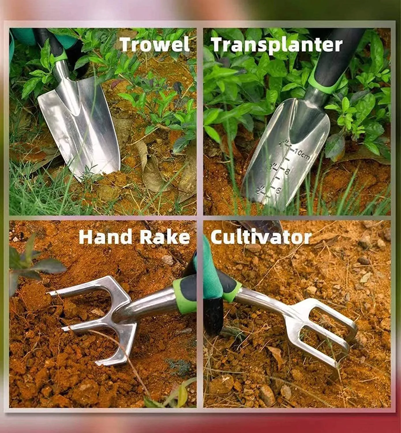 Beauty HAO Garden Tools Set,Gardening Tools for Woman Man Gardening Kit 11 Pieces,Gardening Tools for Gardening Gifts,Heavy Duty Aluminum Hand Tool,Handle Gardening Planting Tool Set with Apron,Storage Tote Bag