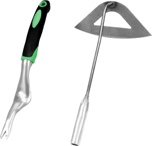 Beauty HAO  Manual Weed Puller Tool, Garden Hoe Tool Short Handle Easy Weeding and Soil Loosening, Hand Weeder Tool Set, Weeding Hollow Hoe, Manual Weed Remover Tools, Weed Pulling Tools Set for Garden