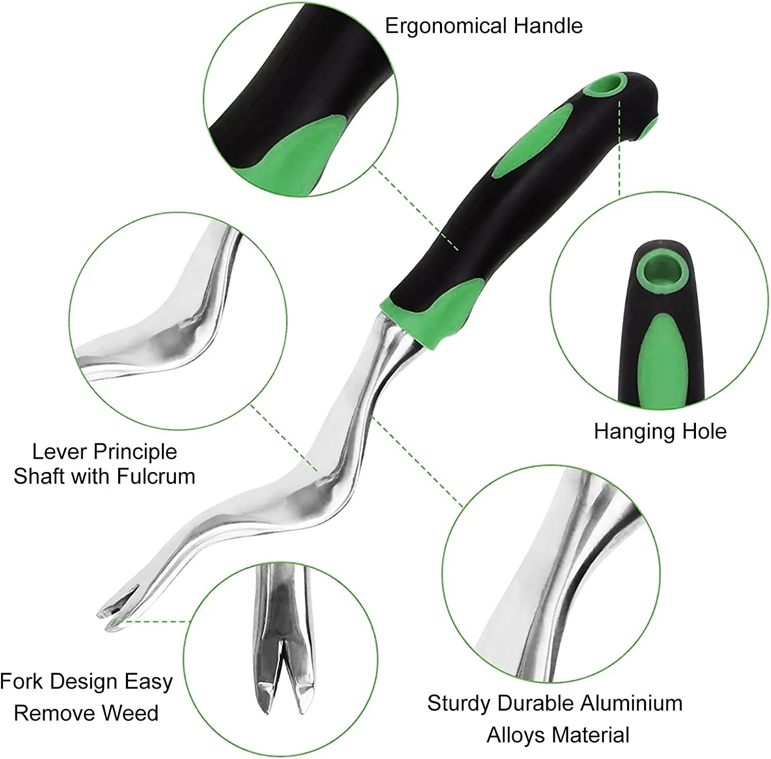 Beauty HAO  Manual Weed Puller Tool, Garden Hoe Tool Short Handle Easy Weeding and Soil Loosening, Hand Weeder Tool Set, Weeding Hollow Hoe, Manual Weed Remover Tools, Weed Pulling Tools Set for Garden