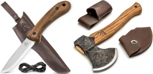 BeaverCraft BSH2 Glacier Bushcraft Knife AX3 Camping Hatchet Axe Tool Wood Splitting Axe