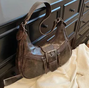 Belt Design PU Leather Crossbody Handbags