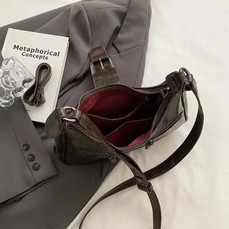 Belt Design PU Leather Crossbody Handbags
