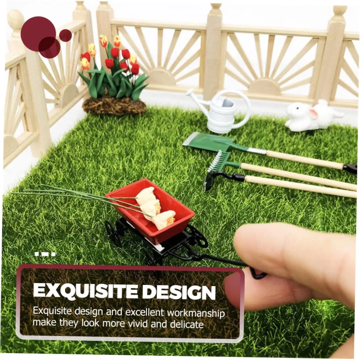 BESPORTBLE 2 Sets Mini Gardening Tool Model Mini for Micro Garden Decor Creative and Accessories for Dollhouses and Fairy Garden Scenes Safe and Fun
