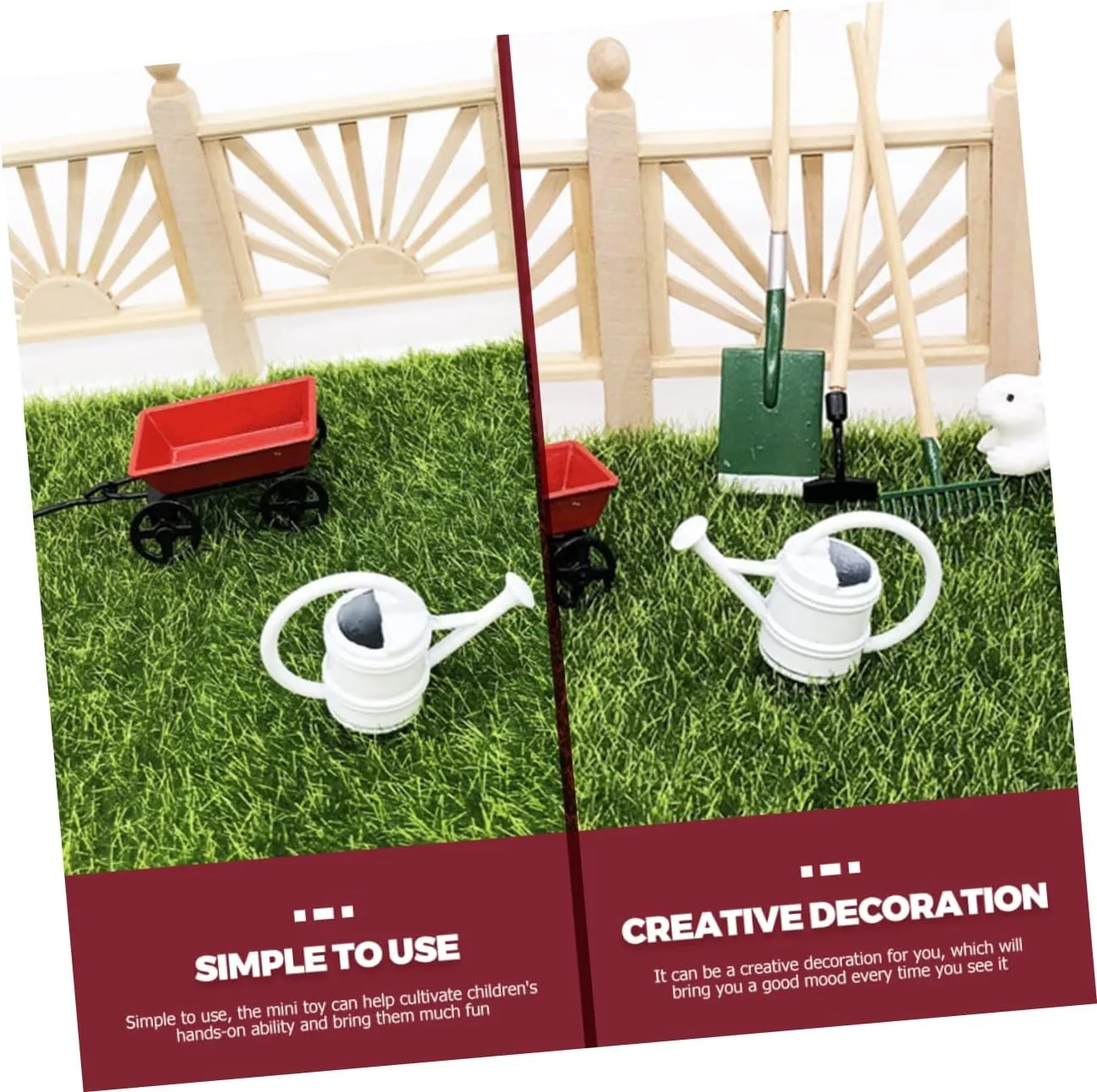 BESPORTBLE 2 Sets Mini House Garden Accessory Miniature Gardening Tools for Decor for Dollhouse Fairy Garden Enhances Imagination and Creativity